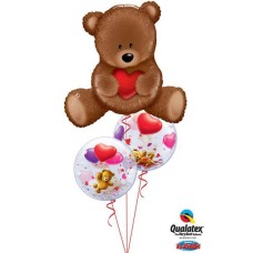Bukiet 135 Teddy Bear Love Qualatex #16453 65205-2